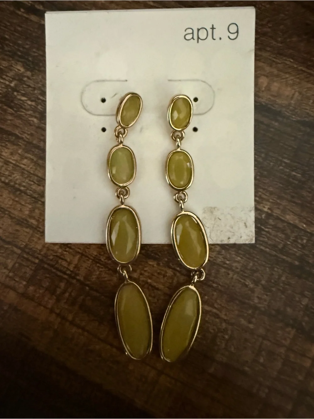 Apt 9 Gold-Tone Olive Drop Earrings NWT